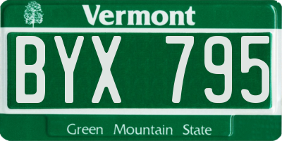 VT license plate BYX795