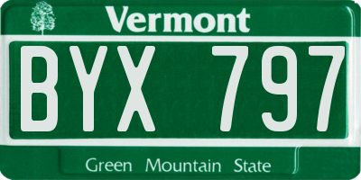 VT license plate BYX797