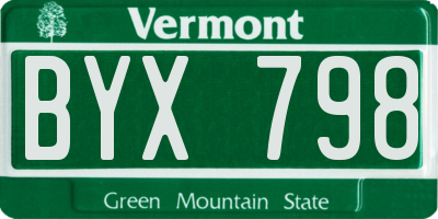 VT license plate BYX798