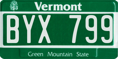 VT license plate BYX799