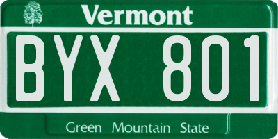VT license plate BYX801