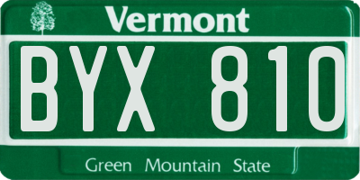 VT license plate BYX810