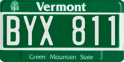 VT license plate BYX811