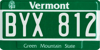 VT license plate BYX812