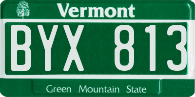 VT license plate BYX813
