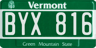 VT license plate BYX816
