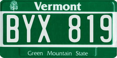 VT license plate BYX819