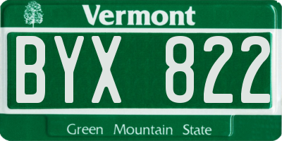 VT license plate BYX822