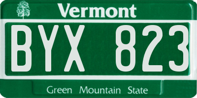 VT license plate BYX823