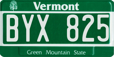VT license plate BYX825