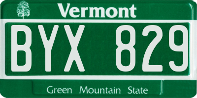 VT license plate BYX829