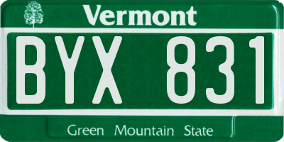 VT license plate BYX831