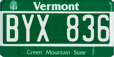 VT license plate BYX836