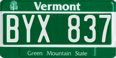 VT license plate BYX837