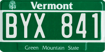 VT license plate BYX841