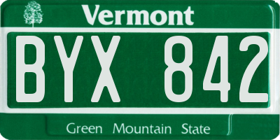 VT license plate BYX842