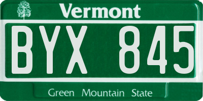 VT license plate BYX845