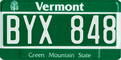 VT license plate BYX848