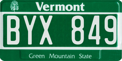 VT license plate BYX849