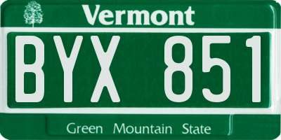 VT license plate BYX851