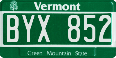 VT license plate BYX852