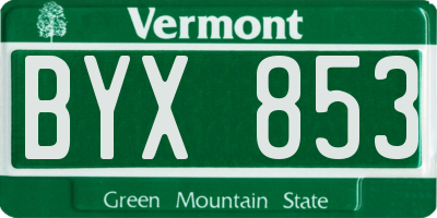 VT license plate BYX853