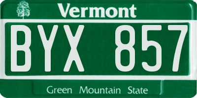 VT license plate BYX857