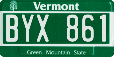 VT license plate BYX861