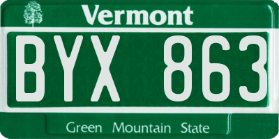 VT license plate BYX863