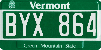 VT license plate BYX864