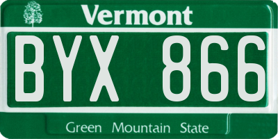 VT license plate BYX866