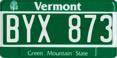 VT license plate BYX873