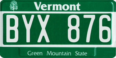 VT license plate BYX876