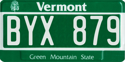 VT license plate BYX879