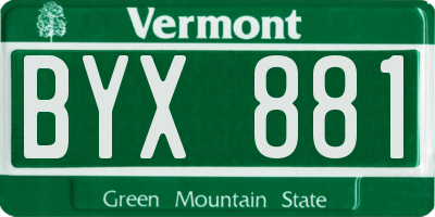 VT license plate BYX881