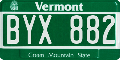 VT license plate BYX882