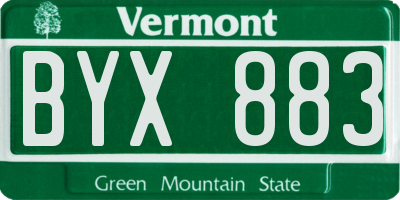 VT license plate BYX883