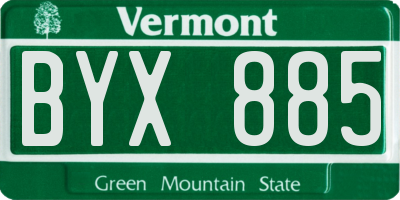 VT license plate BYX885