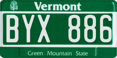 VT license plate BYX886
