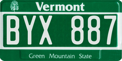 VT license plate BYX887