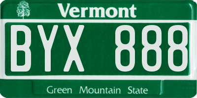 VT license plate BYX888