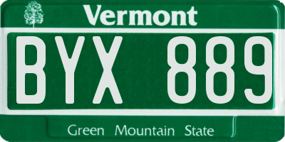 VT license plate BYX889
