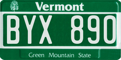 VT license plate BYX890
