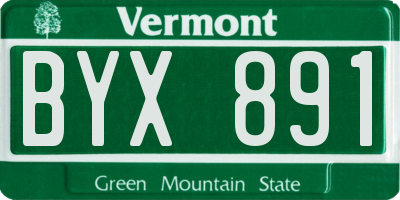 VT license plate BYX891