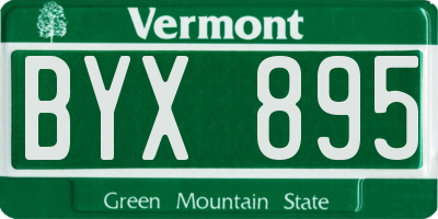 VT license plate BYX895