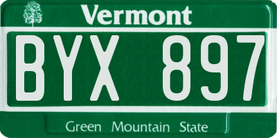 VT license plate BYX897