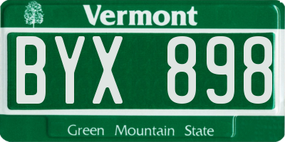 VT license plate BYX898