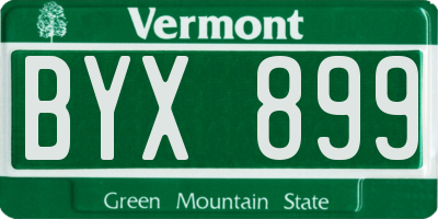 VT license plate BYX899
