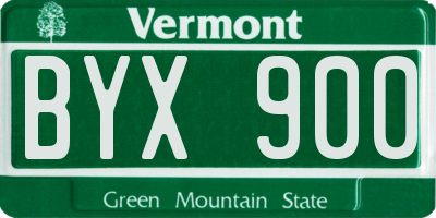 VT license plate BYX900