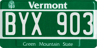 VT license plate BYX903